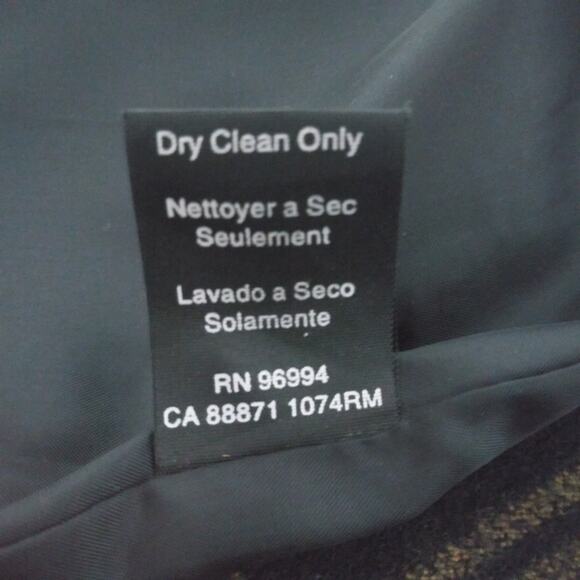 Halston Lifestyle Black Brown Windowpane Wool Toggle Closure Wrap Skirt Size 18 - Picture 10 of 10